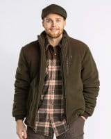 Pinewood Harrie Fleecejacke Green/Suedebrown Detail 2