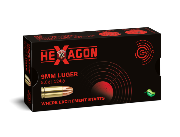 Geco 9mm Luger Hexagon 124gr. Geco 9mm Luger Hexagon 124gr.
