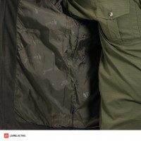 Pinewood Retriever Fleecejacke D.Olive/Suede Brown Innenseite rechts