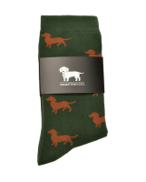 KRAWATTENDACKEL Socken-Set Hirsch schwarz + Dackel braun Dackel