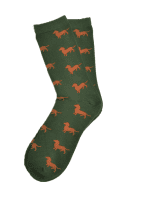 KRAWATTENDACKEL Socken-Set Hirsch schwarz + Dackel braun Dackel offen