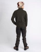 Pinewood V&auml;rnamo T Neck Sweater Strickpullover D.Green Melange Detail 4