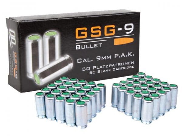 GSG-9 9 mm P.A.K. Platzpatronen - 50 Stk. GSG-9 9 mm P.A.K. Platzpatronen - 50 Stk.