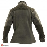 Pinewood Diana Exclusive Fleecejacke Damen Olive Mel/Suede Brown R&uuml;ckseite