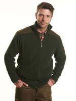 Hubertus Jagd-Strickjacke mit Bes&auml;tzen Oliv