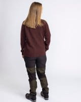 Pinewood V&auml;rnamo T Neck Sweater Strickpullover Damen Earth Plum Melange Detail 4