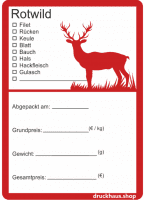 Etikett Wildfleisch Rotwild