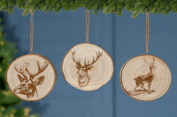 Disque d'arbre en bois motif cerf Gilde