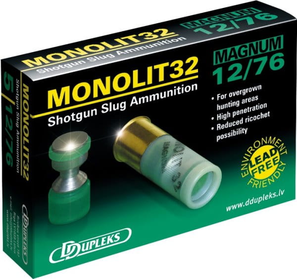 D Dupleks Monolit Slugs 32 Kal. 12/76 - 5 Stk. D Dupleks Monolit Slugs 32 Kal. 12/76 - 5 Stk.
