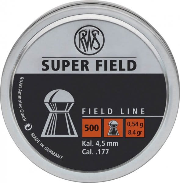 RWS S-FIELD Diabolo 4,5 mm Ø4,52 0,54g 500er RWS S-FIELD Diabolo 4,5 mm Ø4,52 0,54g 500er