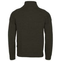 Pinewood V&auml;rnamo T Neck Sweater D.Green Mel R&uuml;ckseite 