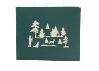 design3Dkarten J&auml;ger mit Hund Gru&szlig;karte au&szlig;en