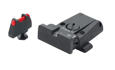 LPA Mikrometer-Visier SPR für Glock-Pistolen mit rotem Fiber Optic-Korn