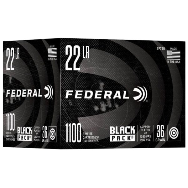 FEDERAL .22 LR Black Pack 36GR LEAD HP 1100 St.