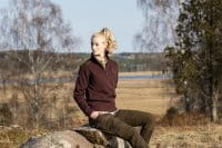 Pinewood Hurricane Strickpullover Damen Dunkel Burgund Melange Anwendung 1