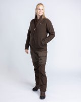 Pinewood Hurricane Full Zip Strickpullover Damen D.Brown Melange Imagebild 2