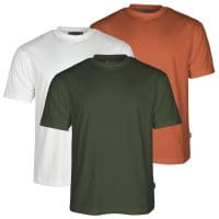 Pinewood 3-Pack T-Shirt White/Pine/B.Orange