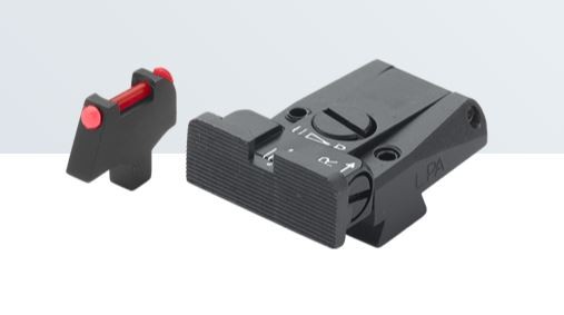 LPA Mikrometer-Visier SPR für Colt Series 80 mit rotem Fiber Optic-Korn