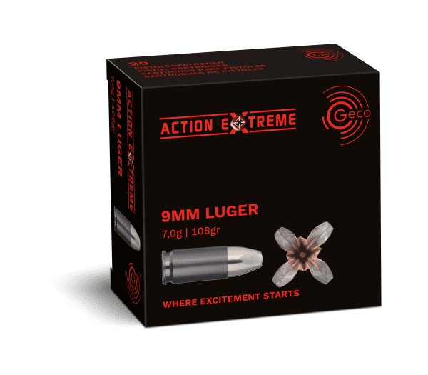 Geco 9 mm Luger 108 gr Action Extreme Packung Geco 9 mm Luger 108 gr Action Extreme Packung