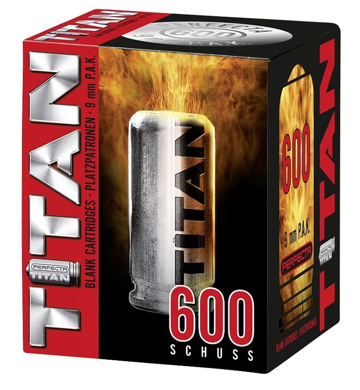 Perfecta Titan 9 mm P.A.K Platzpatronen - 600 Stk.