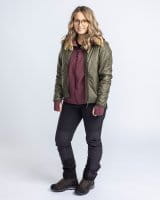Pinewood Wool Insulated Midlayer Jacke Damen Mossgreen Imagebild 2