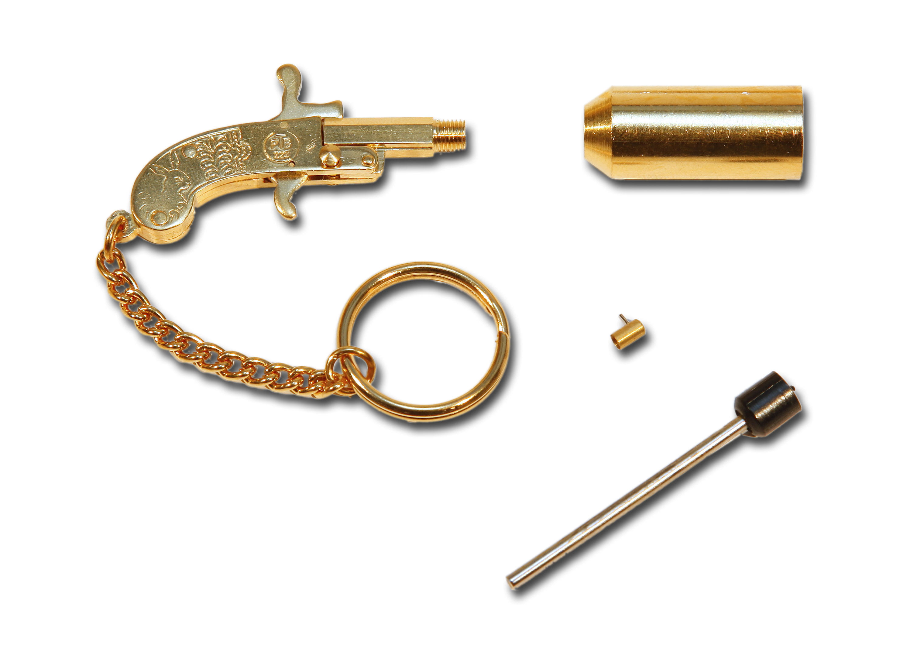 Berloque Kleinste Pistole der Welt Schreckschuss Pistole 2mm als Signalset  24 Karat vergoldet kaufen