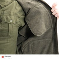 Pinewood Prestwick Exklusiv Fleecejacke Olive Mel/Suede Brown Innenseite