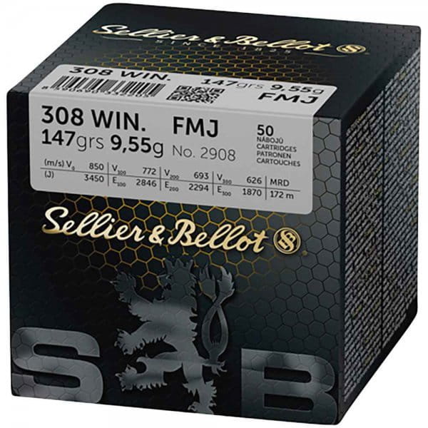 Sellier & Bellot .308 Win, Vollmantel 147gr - 50 St. Sellier & Bellot .308 Win, Vollmantel 147gr - 50 St.