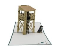 design3Dkarten J&auml;ger mit Hund Gru&szlig;karte