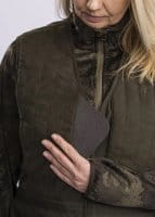 Pinewood Cadley Schie&szlig;weste Damen Moss Green Detail 4