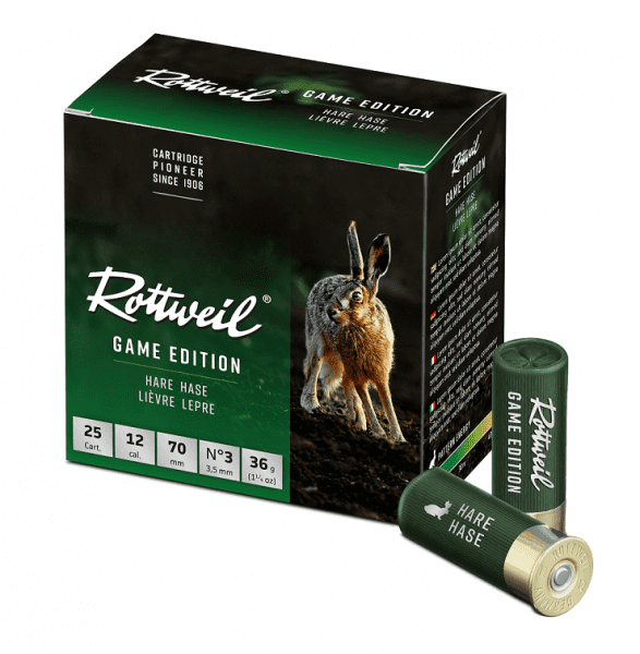 Rottweil Game Edition Hase 12/70 3,5 mm - 25 Stk. Rottweil Game Edition Hase 12/70 3,5 mm - 25 Stk.