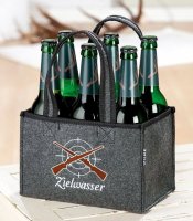 Gilde Filz Flaschentasche "Zielwasser" bef&uuml;llt