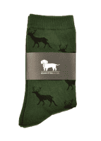 KRAWATTENDACKEL Socken-Set Hirsch schwarz + Dackel braun Hirsch