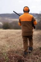 Blaser Tackle Softshell Jacke Herren braun/orange Rückansicht getragen