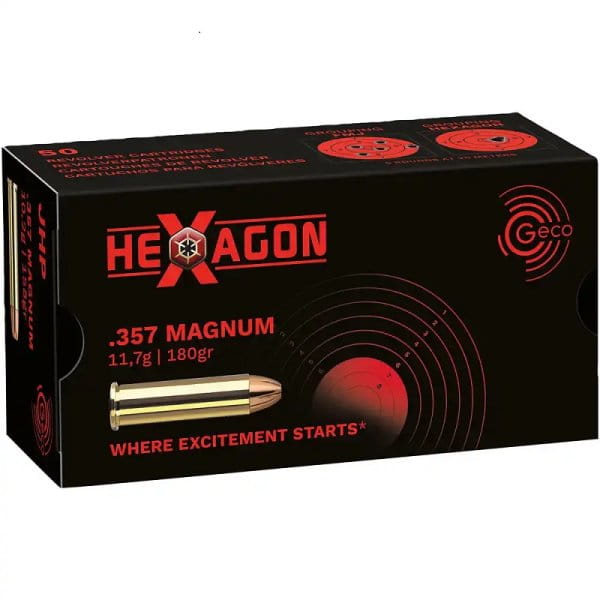 Geco .357 Magnum Hexagon Superclean Sintox 180gr. Geco .357 Magnum Hexagon Superclean Sintox 180gr.