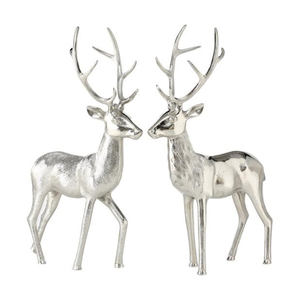 LivingActive Dekofigur Hirsch, 67 cm, Silber