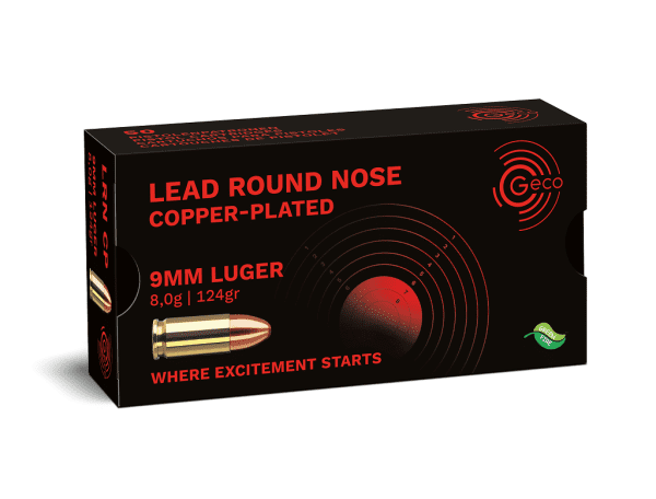 Geco 9mm Luger Blei Rundkopf verkupfert 124gr. Superclean Sintox Geco 9mm Luger Blei Rundkopf verkupfert 124gr. Superclean Sintox