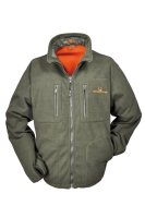 Hubertus Windblocker Warn-Wende-Fleecejacke oliv/orange