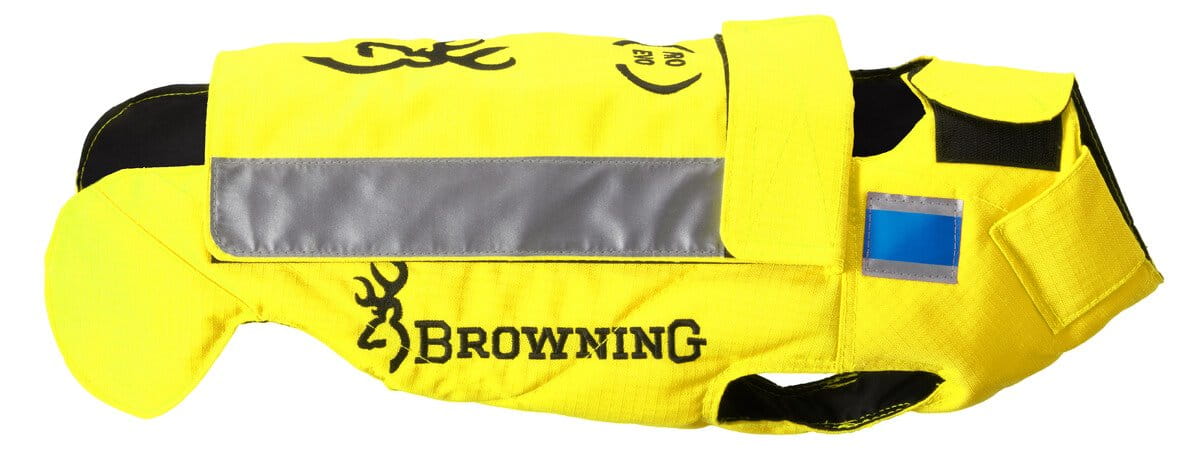 Gilet de protection chien de chasse Browning Protect Pro Evo 2019, jaune fluo