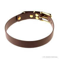 R&uuml;demeister - verstellbare Halsung Premium BioThane 25mm braun