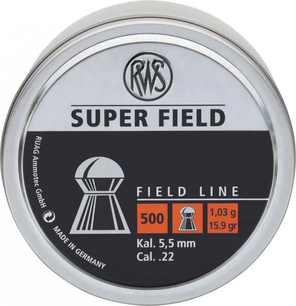 RWS S-FIELD Diabolo 5,5 mm Ø5,52 1,03g 500er RWS S-FIELD Diabolo 5,5 mm Ø5,52 1,03g 500er