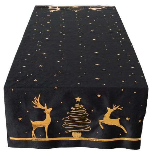 LivingActive Tischläufer Cervo, 140 cm, Schwarz-Gold