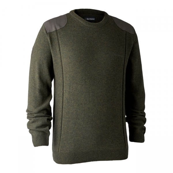 Deerhunter Sheffield Pullover mit Rundhals Green Melange Vorderseite