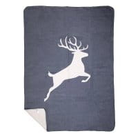 LivingActive Decke springender Hirsch dunkelgrau