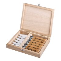 Opinel Taschenmesser N&deg;08, Animalia Kollektion, Holzbox