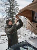 Pinewood Prestwick Exklusiv Fleecejacke Olive Mel/Suede Brown Anwendung 2