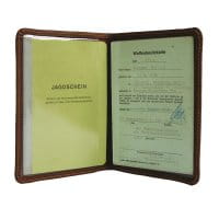 AKAH Jagdscheinetui Loden braun innen