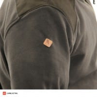 Pinewood Retriever Fleecejacke D.Olive/Suede Brown Detailansicht 