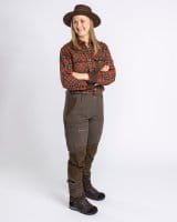 Pinewood Caribou Hunt Extreme Hose Damen Suede Brown/D.Olive Detail 7