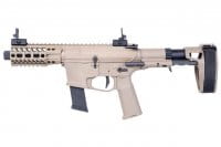 GSG Ares M4 45 Pistol - S Class-S Dark Earth Softair Gewehr links kurzes Magazin
